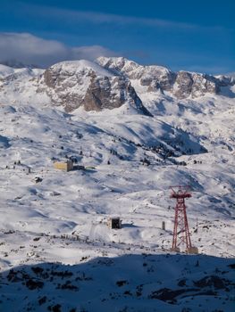 Dachstein area with ski lift column (View from Krippenstein)