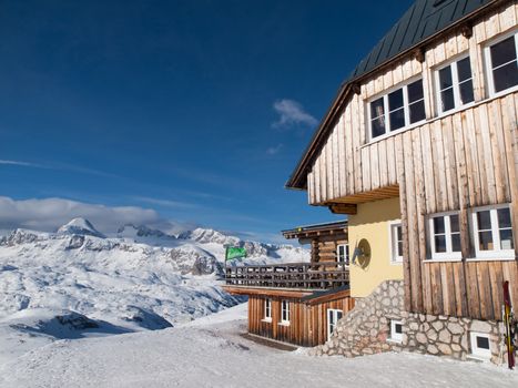 Mountain hut on Krippenstein in Dachstein area (Austria)