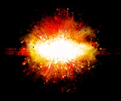 black abstract background with red flame explosion