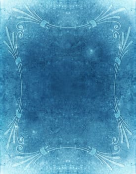 blue grunge background with old style decoration