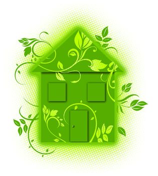 green floral house ecology concept