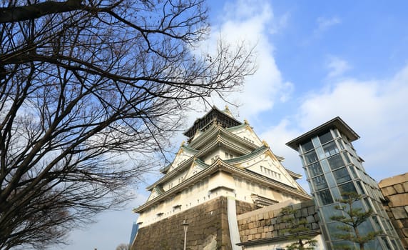 Osaka Castle in Osaka, Japan(winter season)