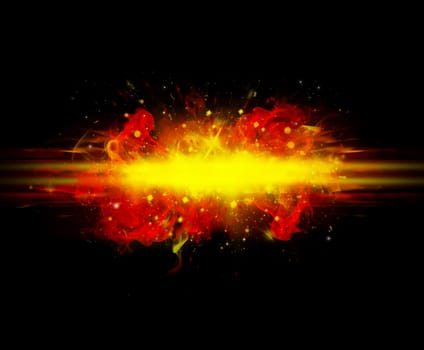 black abstract background with red flame explosion