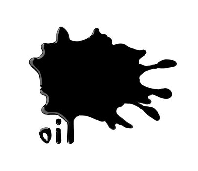 black shiny dripping oil with text