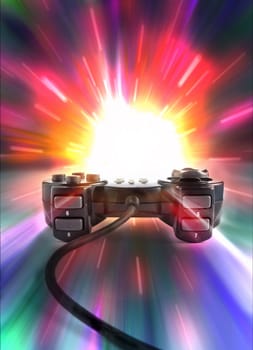 one joypad on colored background