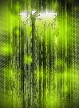 abstract background with world map matrix style