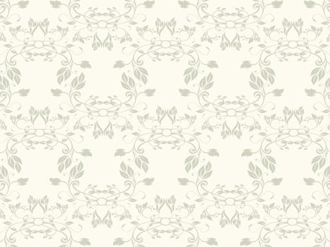 white background with floral pattern