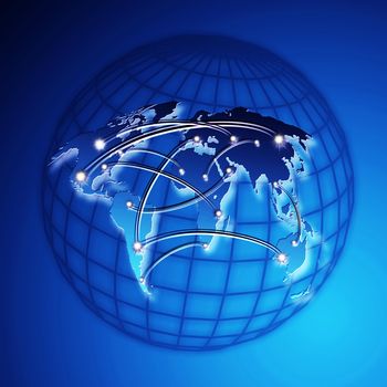 blue world map internet concept 