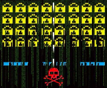 hacker attack  8-bit style
