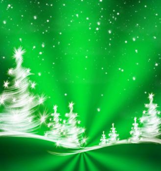 christmas background with trees 