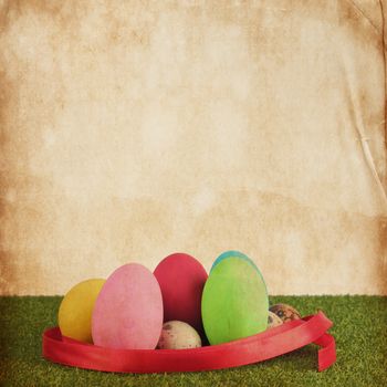 Ester egg on Vintage paper texture for background