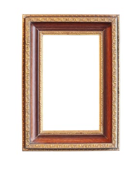 Vintage wooden photo frame, clipping path