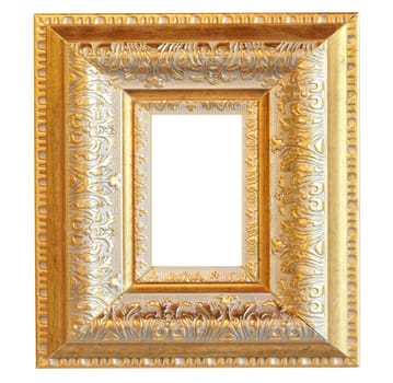 Vintage gooden wood photo frame, clipping path