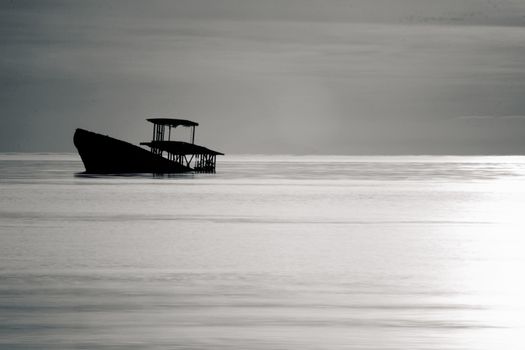 abandon fisherman boath ove sea