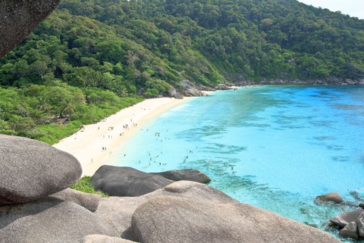 Beautiful sea landscape with tropical beach, Similan Island South of Thailand