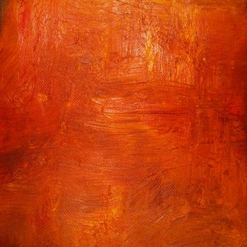 Orange color paint on grunge background 