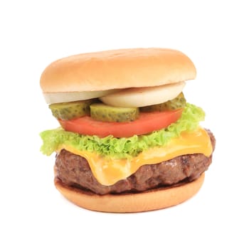 Big tasty hamburger. Isolated on a white background.