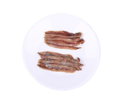 Anchovies. Isolated on a white background.