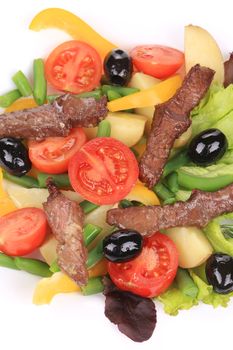 Salad with beef fillet and potatoes.