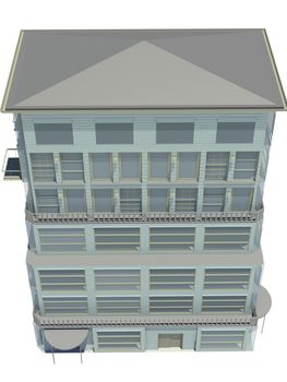 Highly detailed building. Isolated render on a white background