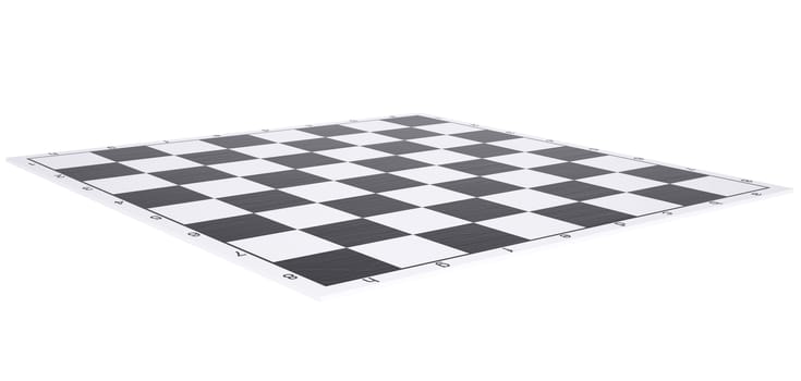Empty chessboard. Render on a white background