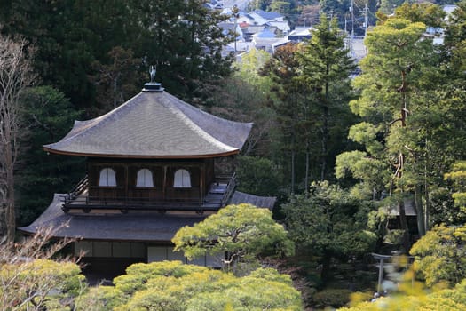 Ginkaku-ji or Temple of the Silver Pavilion, in the historic city of Kyoto in Japan.