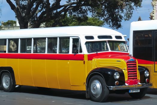 Valetta, Malta - June 6, 2010: Old Maltese bus, main bus terminus at City
Gate Square.