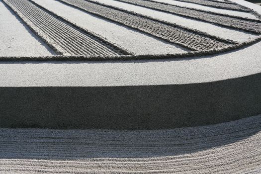 Ginshadan sand pattern representing the sea, Ginkakuji zen garden, Kyoto, Japan