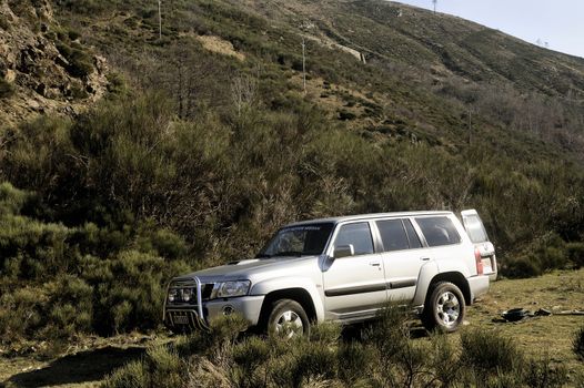 All-terrain vehicle in France in the Massif des Cevennes in the department of Lozere