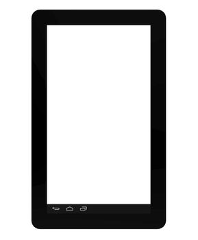 Tablet computer on white, 3d render, illustration