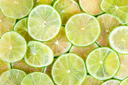 Background made of fresh ripe lime slices