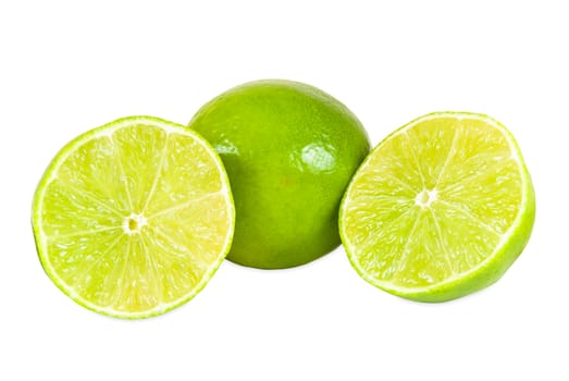 Lime fruit isolated on white background with clipping path