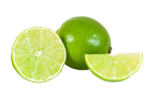 Lime fruit isolated on white background with clipping path
