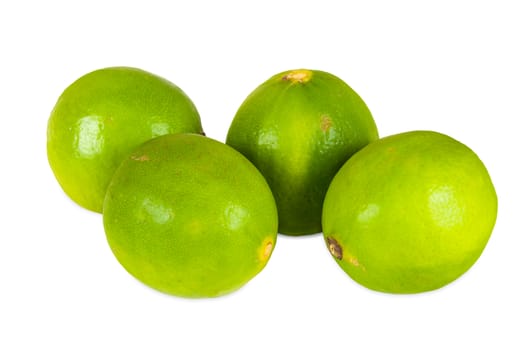 Lime fruit isolated on white background with clipping path