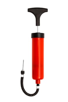 red air pump on a white background