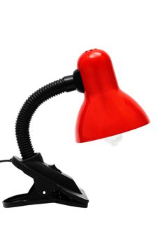 red modern lamp on a white background