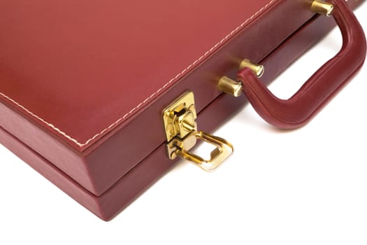 red attache case on a white background