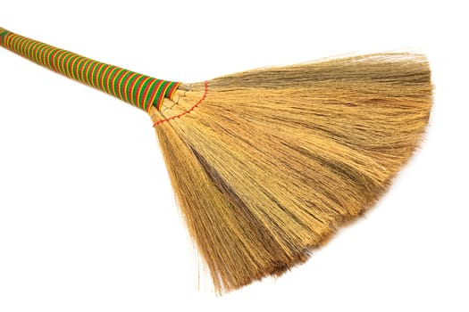broom close up on a white background