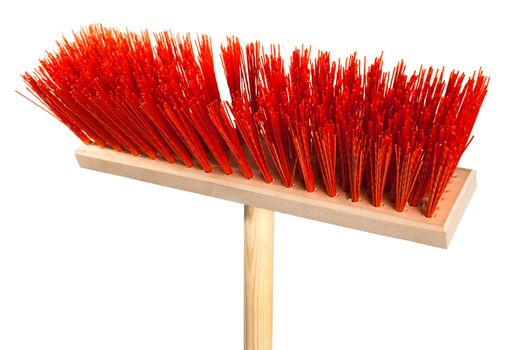 Beautiful red mop on a white background