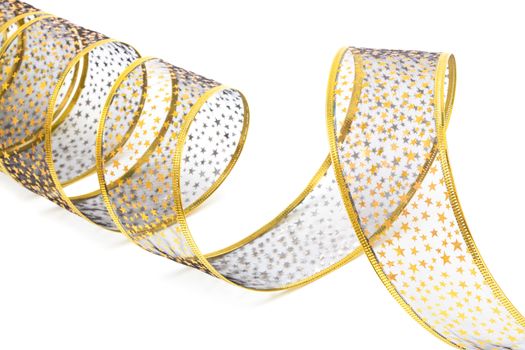 decorative ribbon with stars on white background