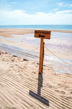 Beach access sign