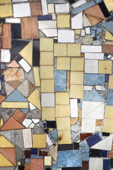 Background of Colored Mosaic with Old Broken Tiles