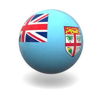 National flag of Fiji on sphere isolated on white background
