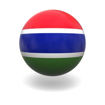 National flag of Gambia on sphere isolated on white background