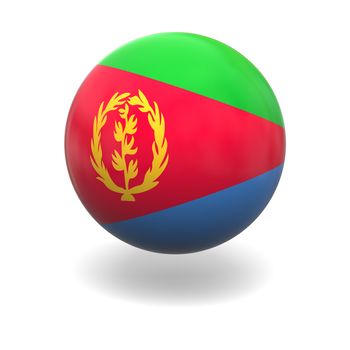 National flag of Eritrea on sphere isolated on white background