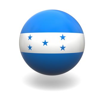 National flag of Honduras on sphere isolated on white background