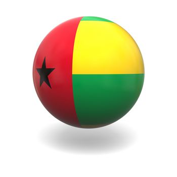 National flag of Guinea-Bissau on sphere isolated on white background