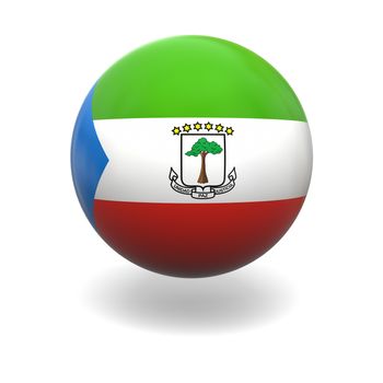 National flag of Equatorial Guinea on sphere isolated on white background