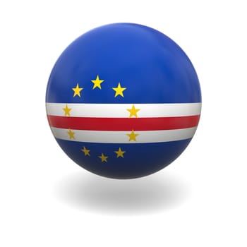 National flag of Cape Verde on sphere isolated on white background