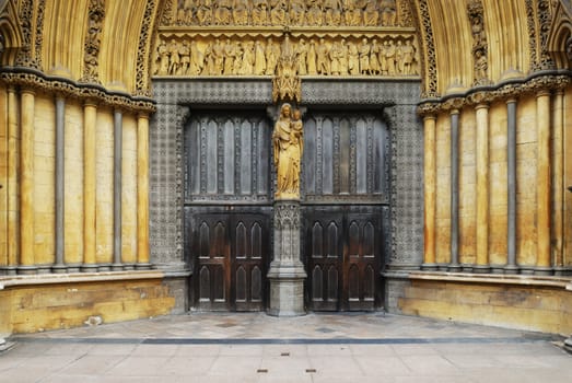 westminster abbey entrance door, London, UK